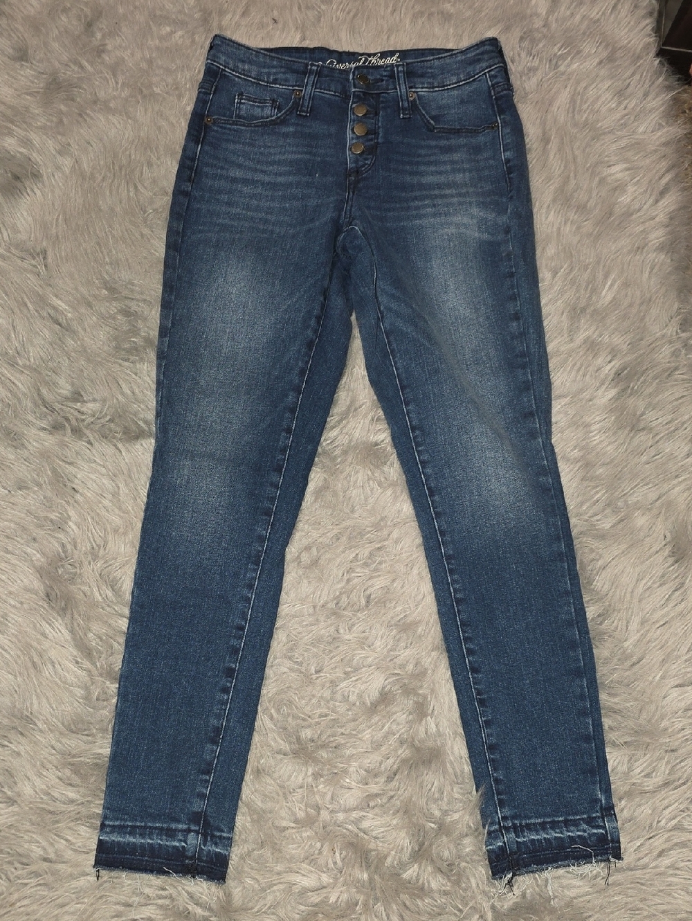 Universal Thread Dark Blue High-Rise Button-Fly Women's Jeans